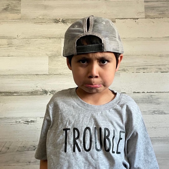 NEW Trouble Tee (Youth)- Kids T-shirt with Trouble on it - Picture 3 of 8
